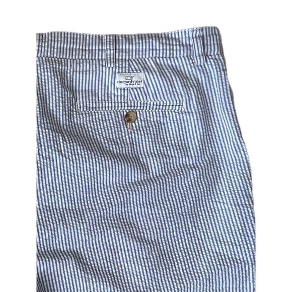 Vineyard Vines Seersucker Striped Blue Shorts Men's Size 38 Cotton - Picture 5 of 6